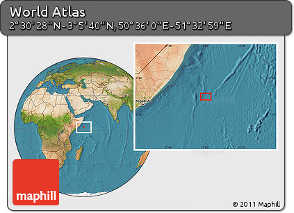 Satellite Location Map of the Area around 2° 48' 4" N, 51° 4' 30" E