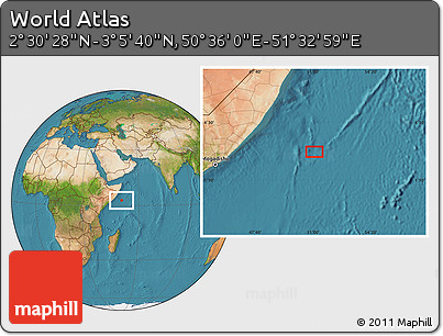 Satellite Location Map of the Area around 2° 48' 4" N, 51° 4' 30" E