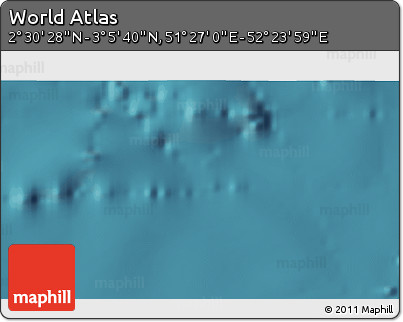 Satellite 3D Map of the Area around 2° 48' 4" N, 51° 55' 29" E