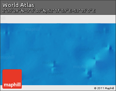 Physical 3D Map of the Area around 2° 48' 4" N, 52° 46' 29" E