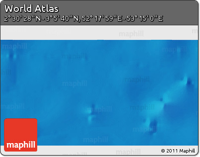 Physical 3D Map of the Area around 2° 48' 4" N, 52° 46' 29" E