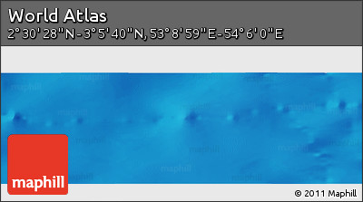 Physical Panoramic Map of the Area around 2° 48' 4" N, 53° 37' 30" E