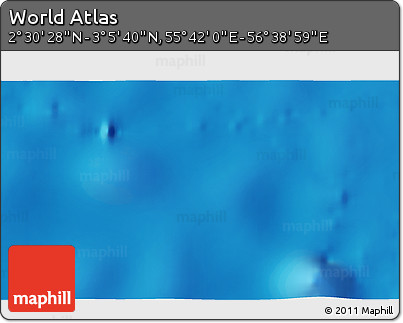 Shaded Relief 3D Map of the Area around 2° 48' 4" N, 56° 10' 29" E