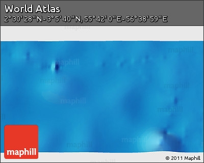Shaded Relief 3D Map of the Area around 2° 48' 4" N, 56° 10' 29" E