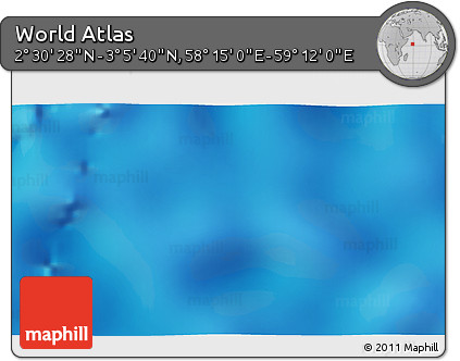 Physical 3D Map of the Area around 2° 48' 4" N, 58° 43' 30" E