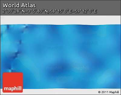 Physical 3D Map of the Area around 2° 48' 4" N, 58° 43' 30" E