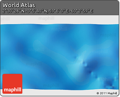 Physical 3D Map of the Area around 2° 48' 4" N, 59° 34' 30" E