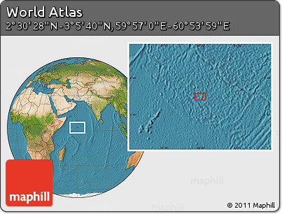 Satellite Location Map of the Area around 2° 48' 4" N, 60° 25' 29" E