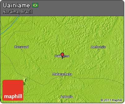 Physical Map of Uainiame