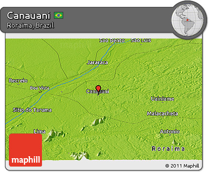 Physical Panoramic Map of Canauani