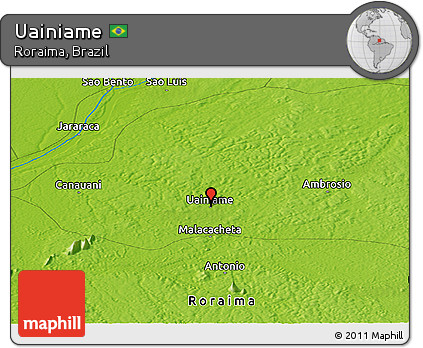 Physical Panoramic Map of Uainiame