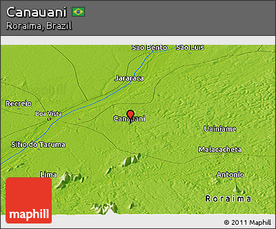 Physical Panoramic Map of Canauani