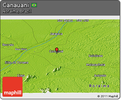 Physical Panoramic Map of Canauani