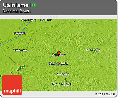 Physical Panoramic Map of Uainiame