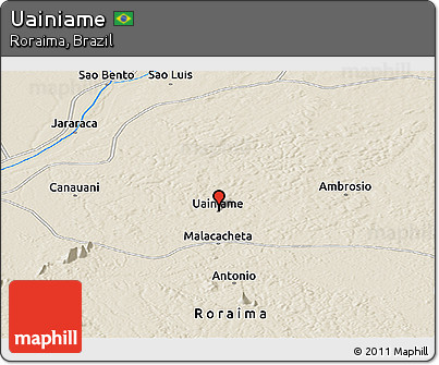 Shaded Relief Panoramic Map of Uainiame