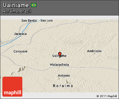 Shaded Relief Panoramic Map of Uainiame