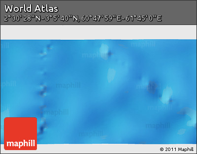 Physical 3D Map of the Area around 2° 48' 4" N, 61° 16' 29" E