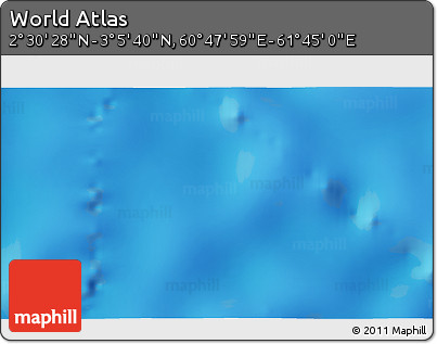 Shaded Relief 3D Map of the Area around 2° 48' 4" N, 61° 16' 29" E