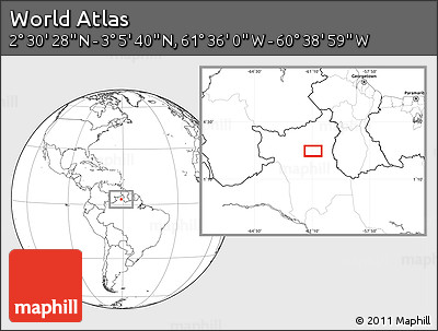 Blank Location Map of the Area around 2° 48' 4" N, 61° 7' 30" W