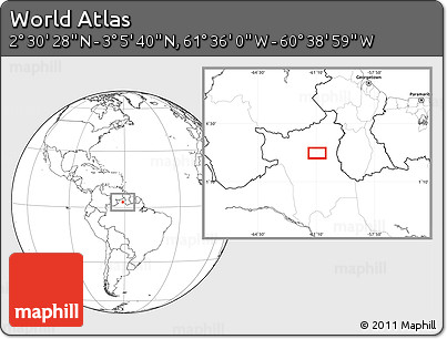 Blank Location Map of the Area around 2° 48' 4" N, 61° 7' 30" W