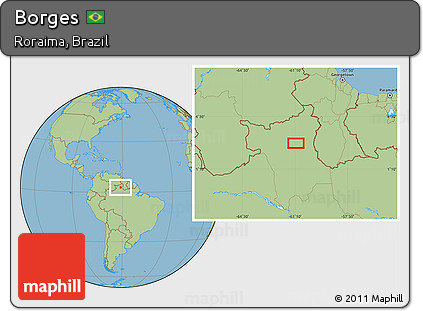 Savanna Style Location Map of Borges