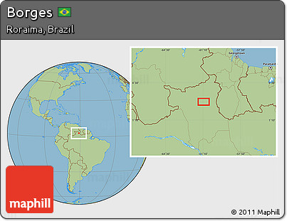 Savanna Style Location Map of Borges
