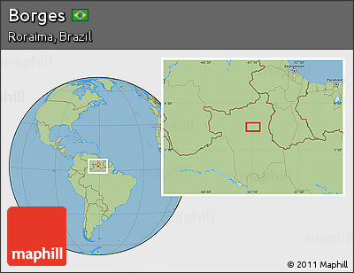 Savanna Style Location Map of Borges