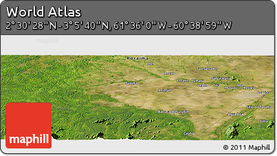Satellite Panoramic Map of the Area around 2° 48' 4" N, 61° 7' 30" W