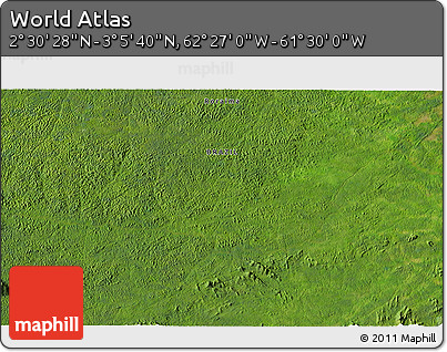 Satellite 3D Map of the Area around 2° 48' 4" N, 61° 58' 30" W