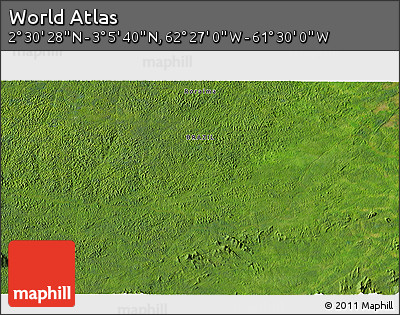 Satellite 3D Map of the Area around 2° 48' 4" N, 61° 58' 30" W