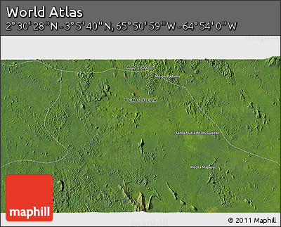 Satellite 3D Map of the Area around 2° 48' 4" N, 65° 22' 30" W