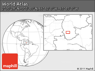 Blank Location Map of the Area around 2° 48' 4" N, 66° 13' 29" W