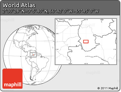 Blank Location Map of the Area around 2° 48' 4" N, 66° 13' 29" W