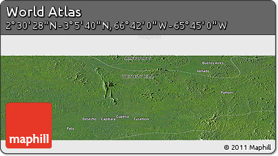 Satellite Panoramic Map of the Area around 2° 48' 4" N, 66° 13' 29" W