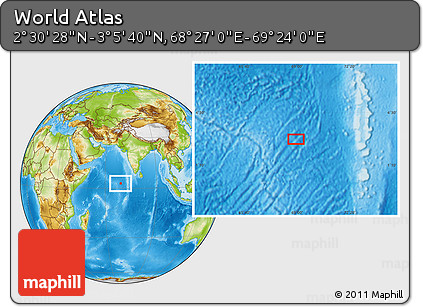 Physical Location Map of the Area around 2° 48' 4" N, 68° 55' 30" E