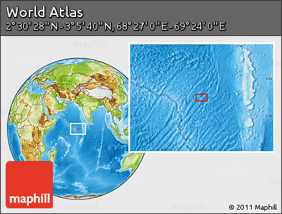 Physical Location Map of the Area around 2° 48' 4" N, 68° 55' 30" E