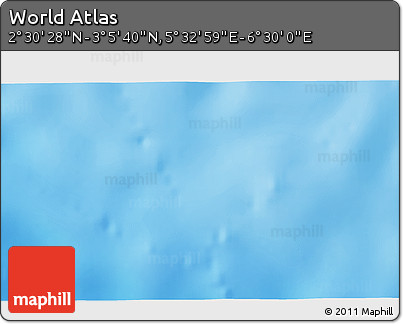 Shaded Relief 3D Map of the Area around 2° 48' 4" N, 6° 1' 30" E