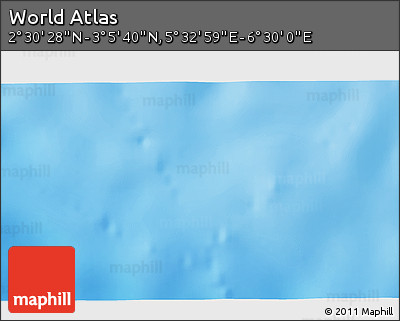 Shaded Relief 3D Map of the Area around 2° 48' 4" N, 6° 1' 30" E