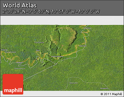 Satellite 3D Map of the Area around 2° 48' 4" N, 70° 28' 29" W