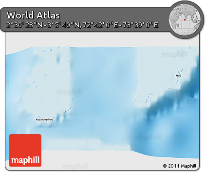Shaded Relief 3D Map of the Area around 2° 48' 4" N, 73° 10' 30" E