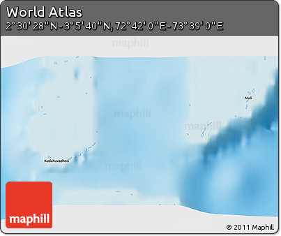 Shaded Relief 3D Map of the Area around 2° 48' 4" N, 73° 10' 30" E