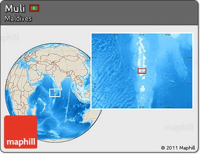 Shaded Relief Location Map of Muli