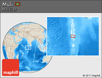 Shaded Relief Location Map of Muli