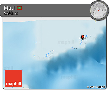 Shaded Relief Panoramic Map of Muli
