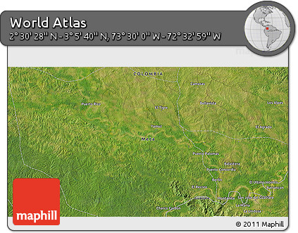 Satellite 3D Map of the Area around 2° 48' 4" N, 73° 1' 30" W