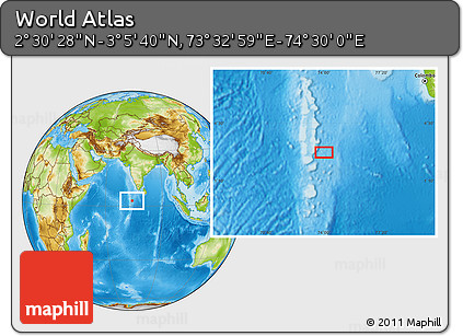 Physical Location Map of the Area around 2° 48' 4" N, 74° 1' 30" E