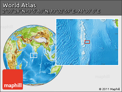 Physical Location Map of the Area around 2° 48' 4" N, 74° 1' 30" E