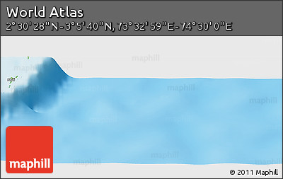 Physical Panoramic Map of the Area around 2° 48' 4" N, 74° 1' 30" E