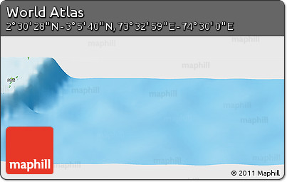 Physical Panoramic Map of the Area around 2° 48' 4" N, 74° 1' 30" E