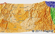 Political 3D Map of the area around 2° 48' 4" N, 76° 25' 30" W